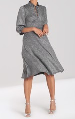 Festkjole/swingkjole - Haze Mid dress, sølv kjole